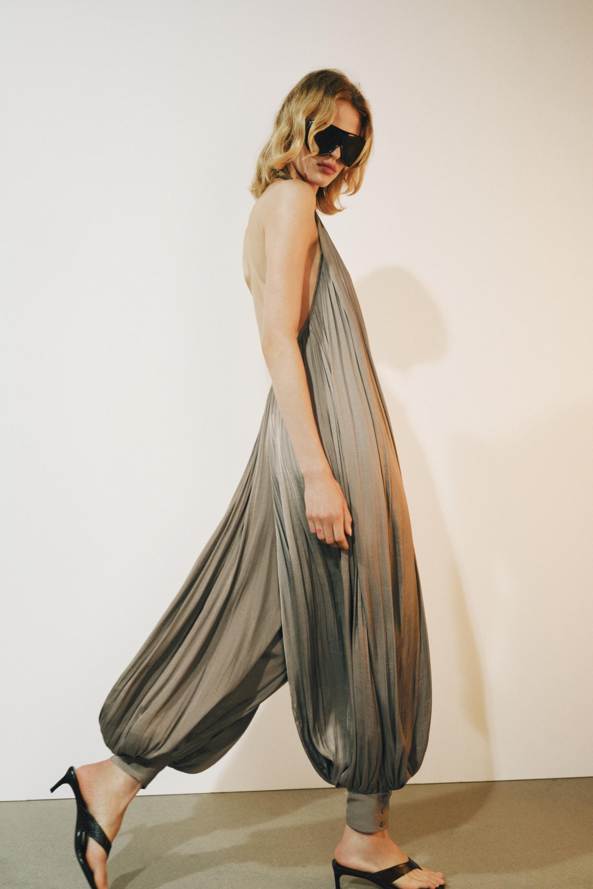 ZW COLLECTION SATIN HALTER JUMPSUIT